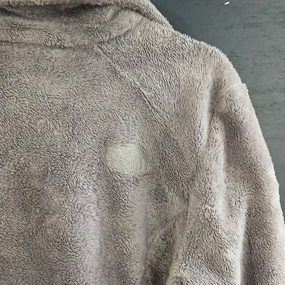 The North Face Fleece Women's Soft Gray Teddy Jacket Zip Down Size Small - Picture 6 of 7